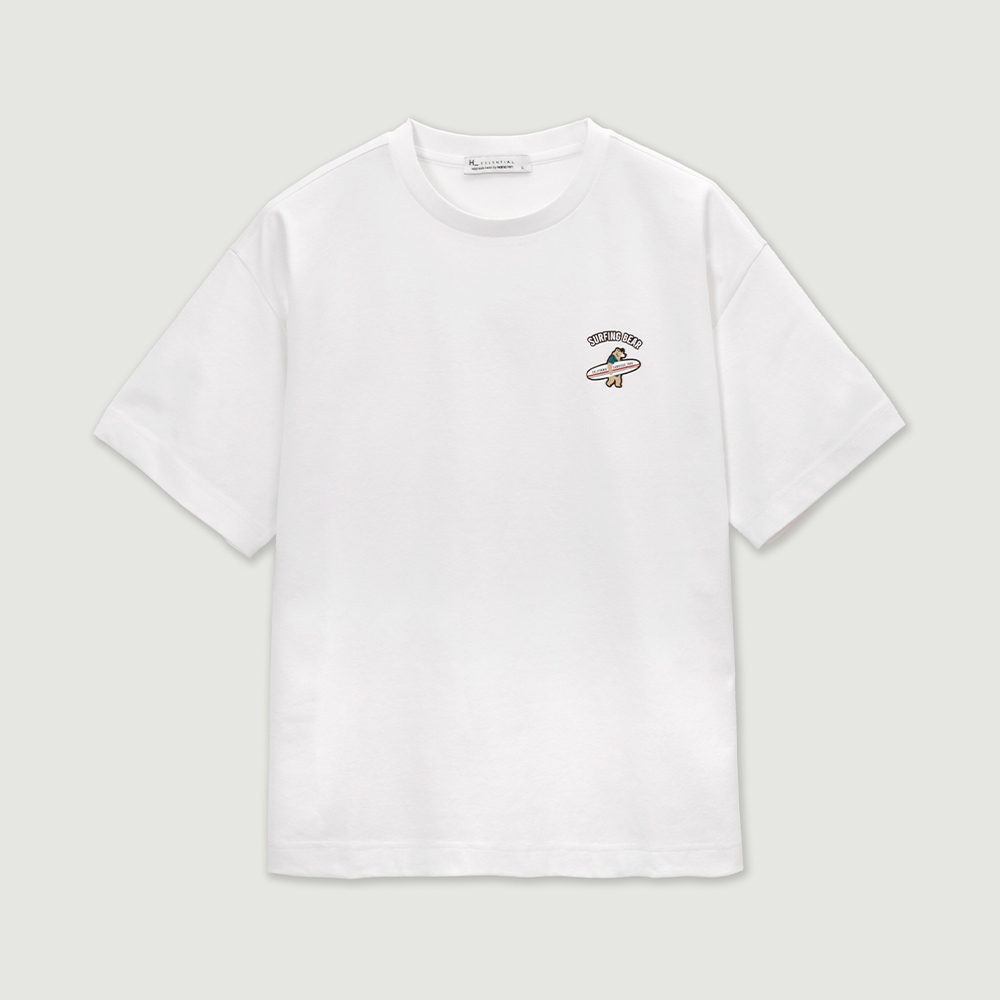 [공용] 수피마 서핑베어 오버핏 티셔츠_001(10420-031-432-05), 캐주얼브랜드 행텐/행텐틴즈