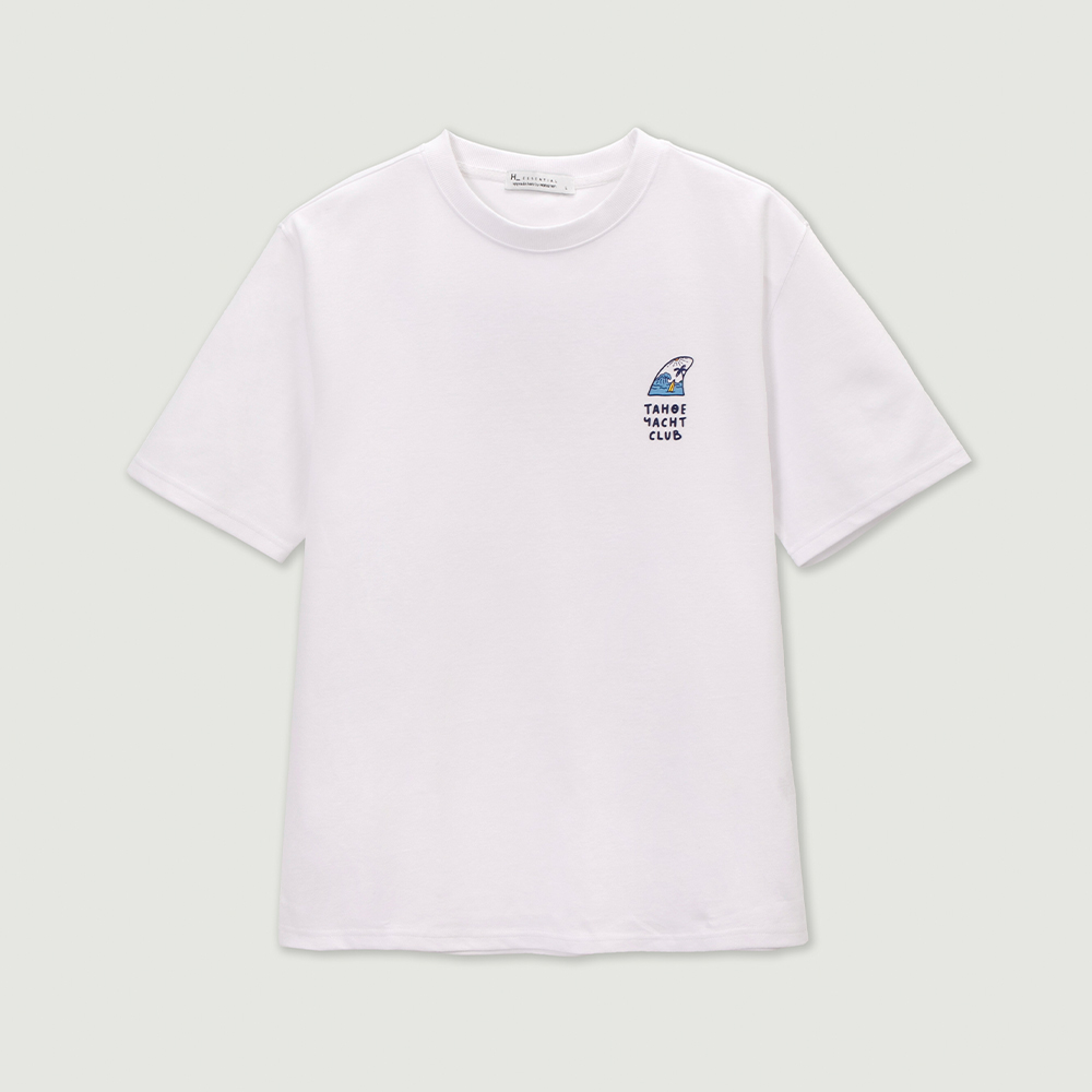[남성] 더블페이스 레터링 팜 아트웍 티셔츠_001(10420-031-404-05), 캐주얼브랜드 행텐/행텐틴즈